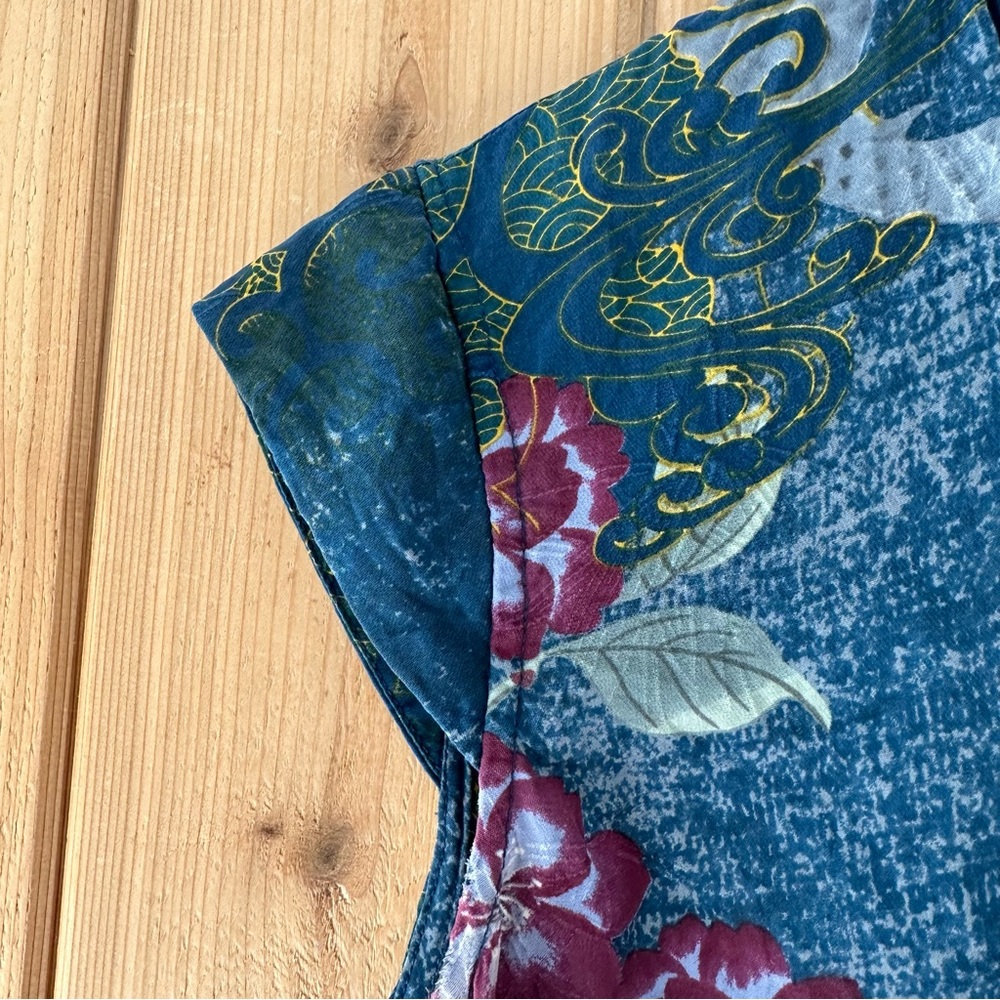 Citron Medium Floral Silk Top - Picture 4 of 6
